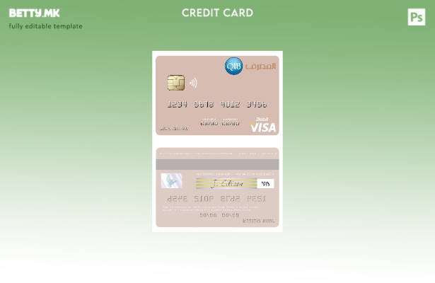 Модерен стил Шаблон за виза за дебитна картичка на исламската банка на Катар